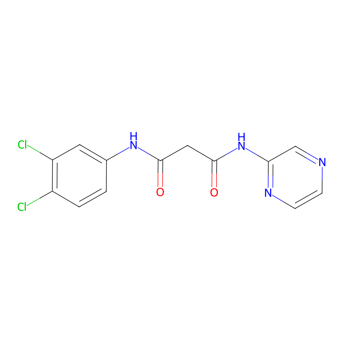 N~1~-(3,4-dichlorophenyl)-N~3~-(2-pyrazinyl)malonamide molecular structure, CAS 338392-32-8