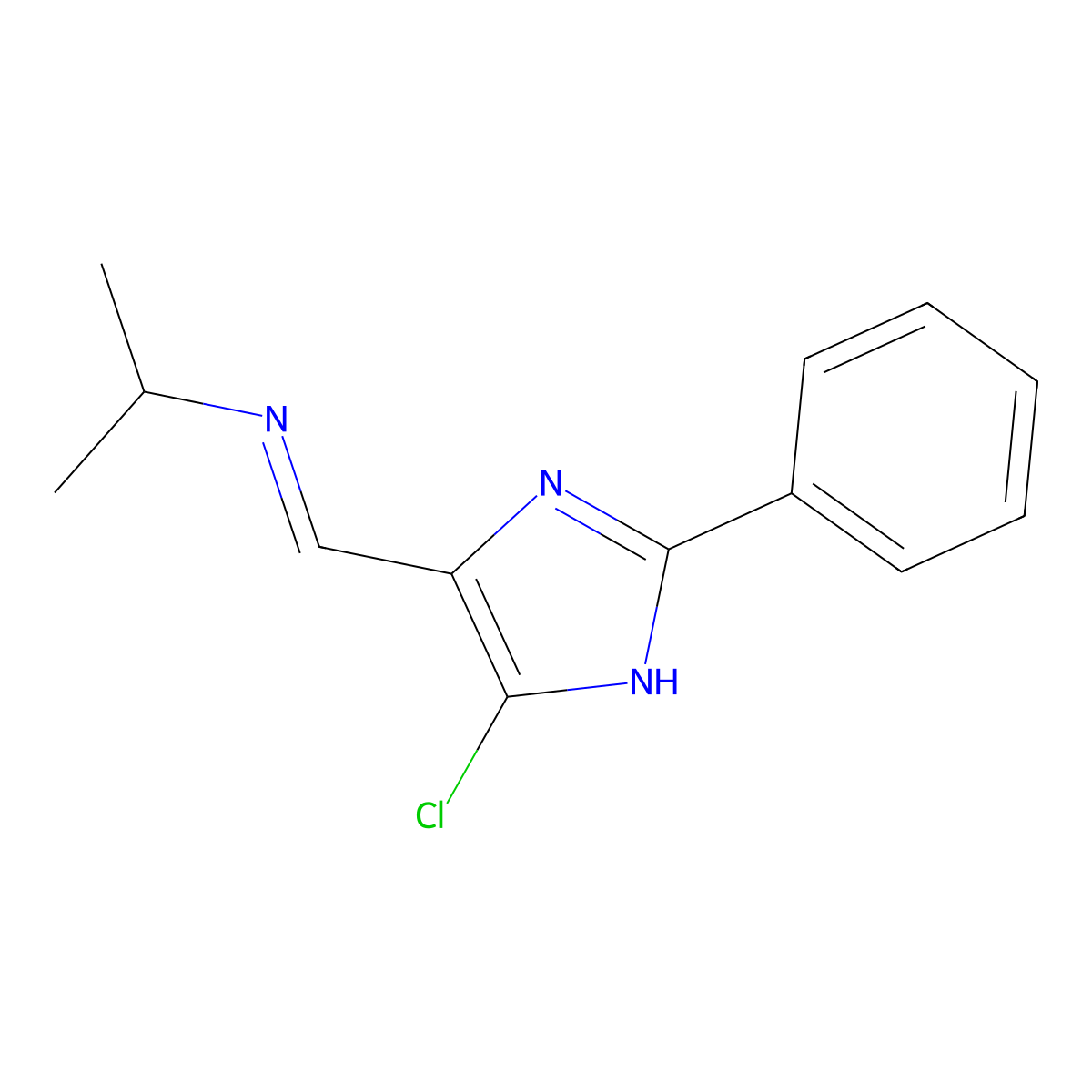 N-[(5-chloro-2-phenyl-1H-imidazol-4-yl)methylene]-2-propanamine molecular structure, CAS 338392-59-9