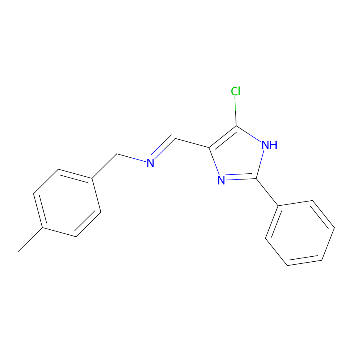 N-[(5-chloro-2-phenyl-1H-imidazol-4-yl)methylene](4-methylphenyl)methanamine molecular structure, CAS 338392-61-3