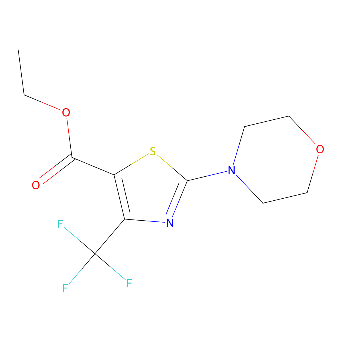 Ethyl 2-(morpholin-4-yl)-4-trifluoromethyl-1,3-thiazole-5-carboxylate molecular structure, CAS 338392-97-5