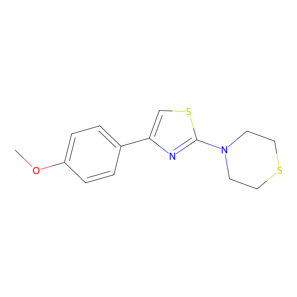 4-[4-(4-Methoxyphenyl)-1,3-thiazol-2-yl]thiomorpholine molecular structure, CAS 338393-02-5