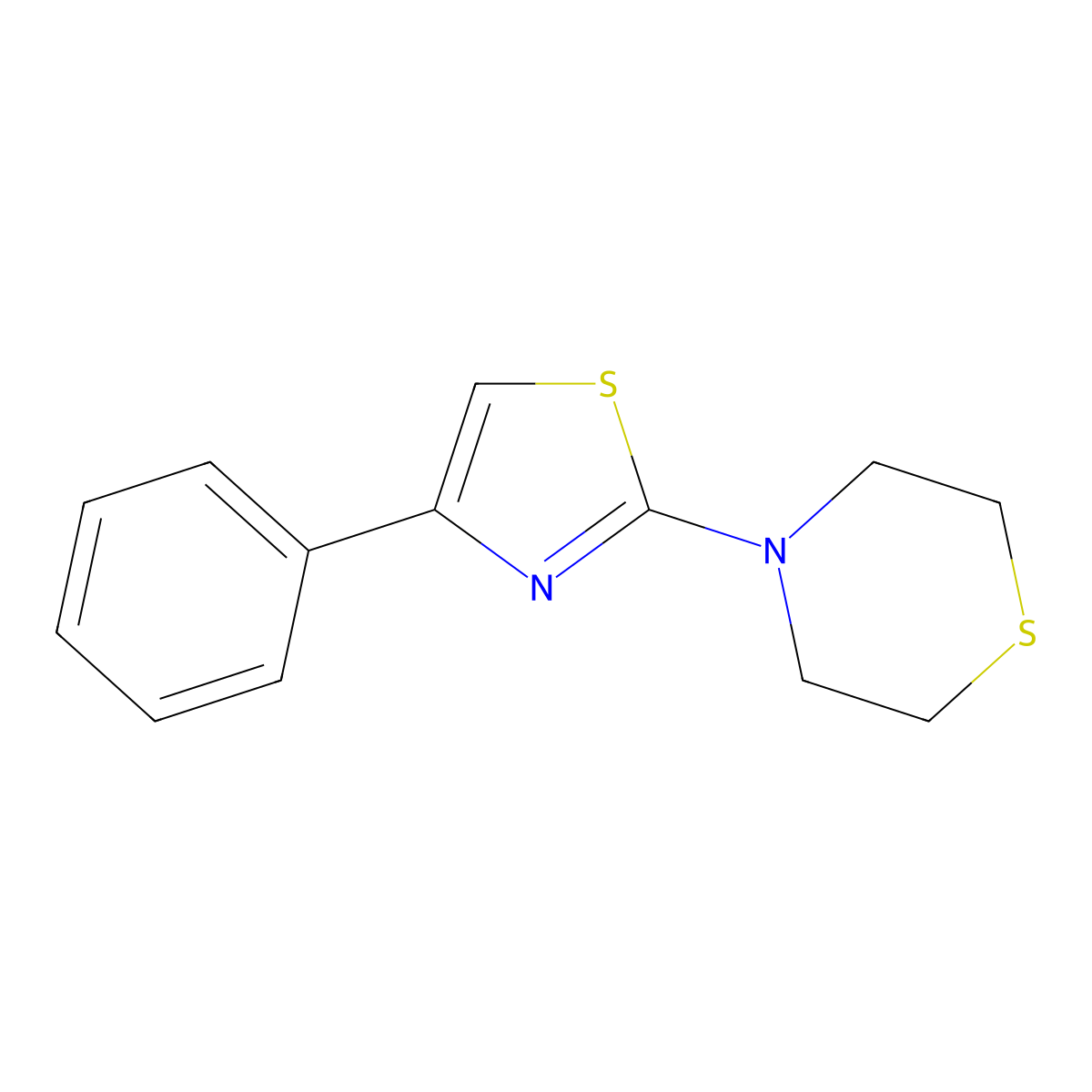 4-(4-Phenyl-1,3-thiazol-2-yl)thiomorpholine molecular structure, CAS 338393-09-2