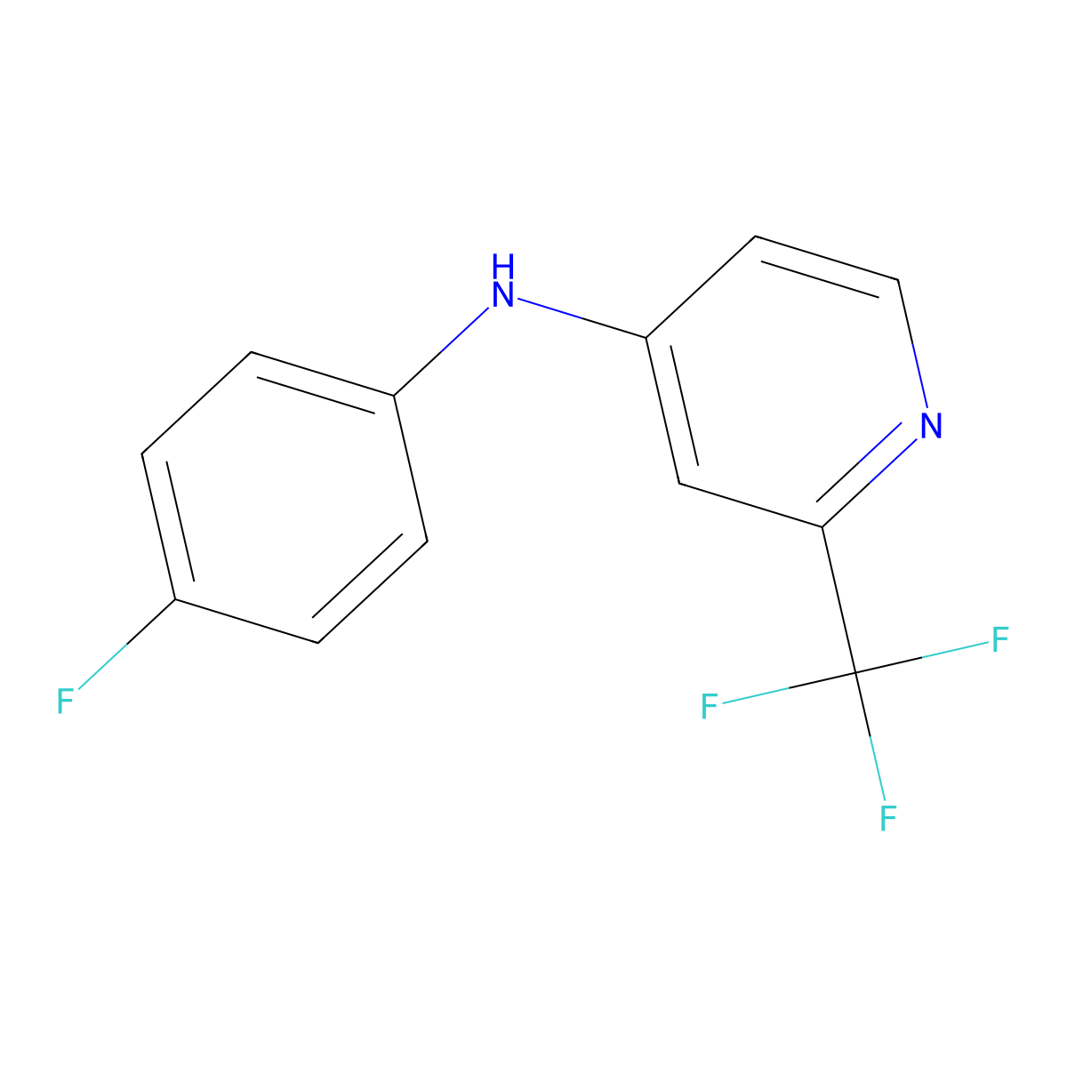 N-(4-fluorophenyl)-2-(trifluoromethyl)pyridin-4-amine molecular structure, CAS 338393-31-0