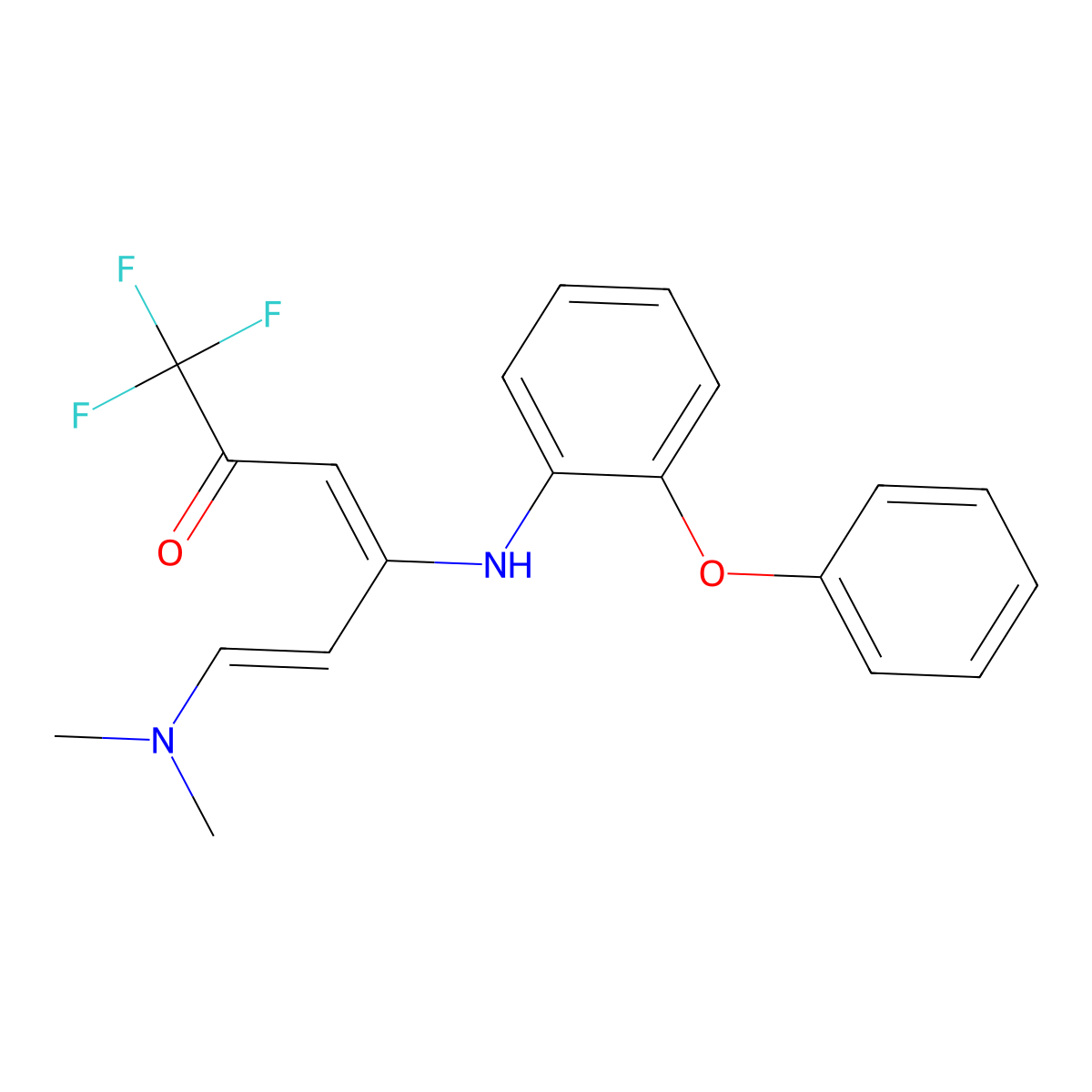 6-(Dimethylamino)-1,1,1-trifluoro-4-(2-phenoxyanilino)hexa-3,5-dien-2-one molecular structure, CAS 338393-36-5