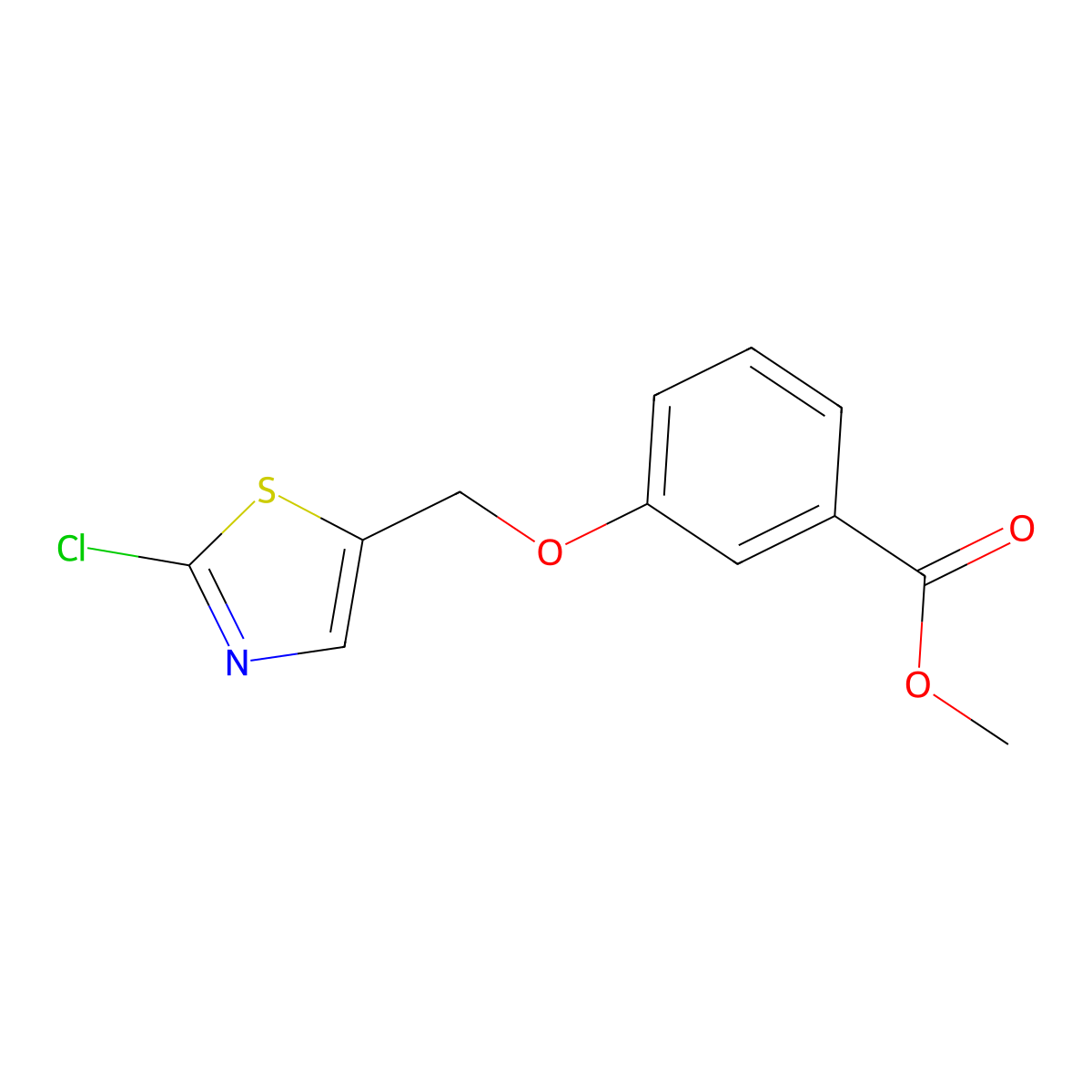 Methyl 3-[(2-chloro-1,3-thiazol-5-yl)methoxy]benzenecarboxylate molecular structure, CAS 338393-42-3