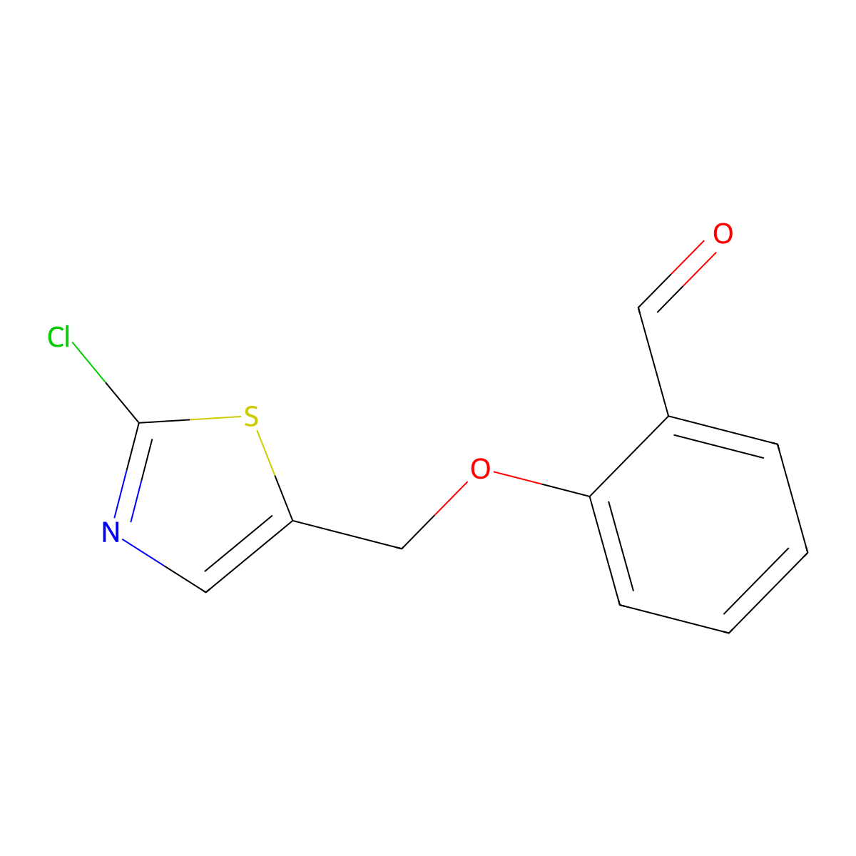 2-[(2-Chloro-1,3-thiazol-5-yl)methoxy]benzaldehyde molecular structure, CAS 338393-47-8