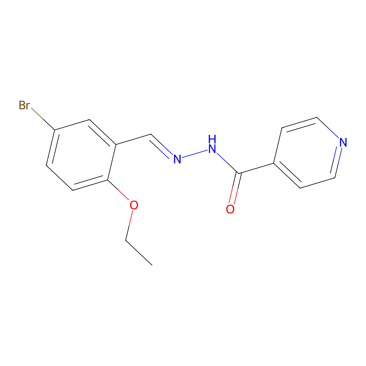 N'-[(E)-(5-bromo-2-ethoxyphenyl)methylidene]isonicotinohydrazide molecular structure, CAS 338393-52-5