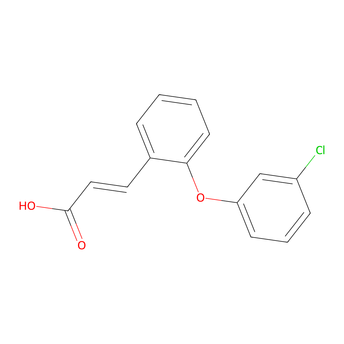 3-[2-(3-Chlorophenoxy)phenyl]acrylic acid molecular structure, CAS 338393-65-0