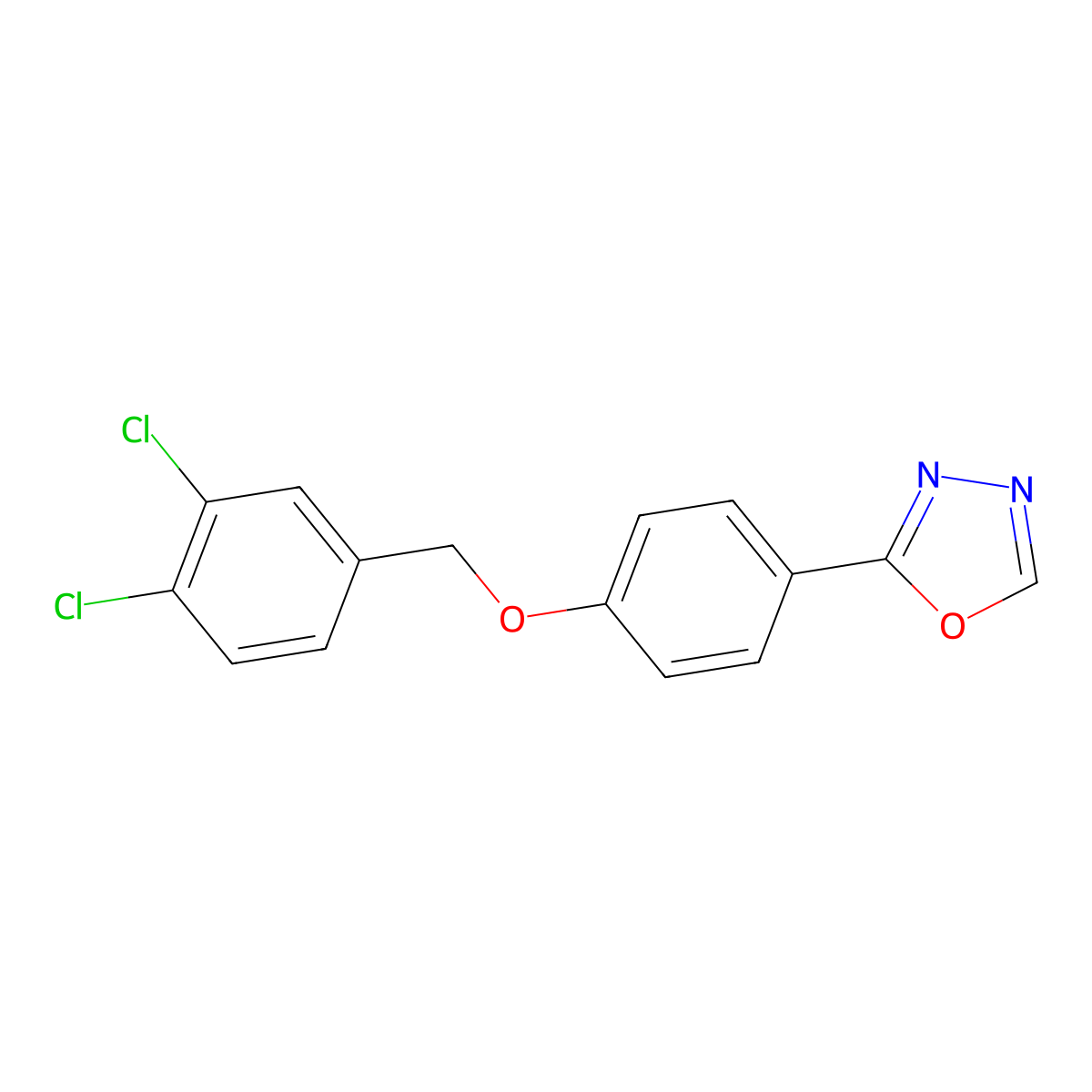 2-{4-[(3,4-Dichlorophenyl)methoxy]phenyl}-1,3,4-oxadiazole molecular structure, CAS 338393-67-2