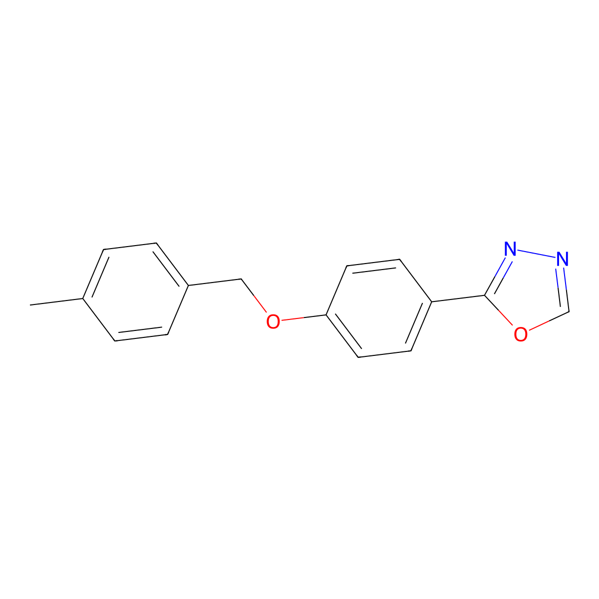 2-[4-[(4-Methylphenyl)methoxy]phenyl]-1,3,4-oxadiazole molecular structure, CAS 338393-69-4