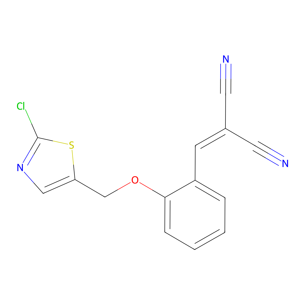 2-({2-[(2-Chloro-1,3-thiazol-5-yl)methoxy]phenyl}methylene)malononitrile molecular structure, CAS 338393-71-8