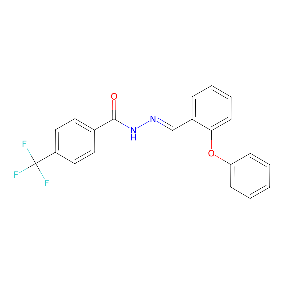 N'-[(E)-(2-phenoxyphenyl)methylidene]-4-(trifluoromethyl)benzenecarbohydrazide molecular structure, CAS 338393-73-0