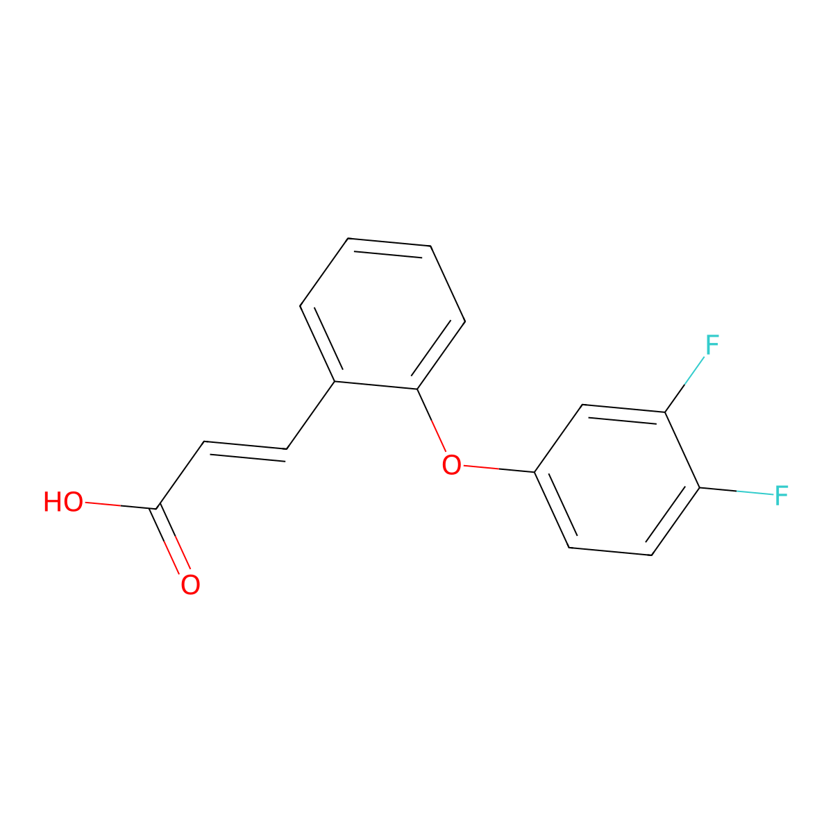 3-[2-(3,4-Difluorophenoxy)phenyl]acrylic acid molecular structure, CAS 338393-76-3