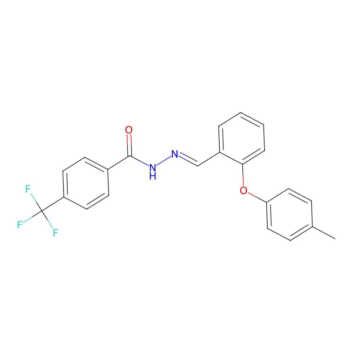 N'-{(E)-[2-(4-methylphenoxy)phenyl]methylidene}-4-(trifluoromethyl)benzenecarbohydrazide molecular structure, CAS 338393-77-4