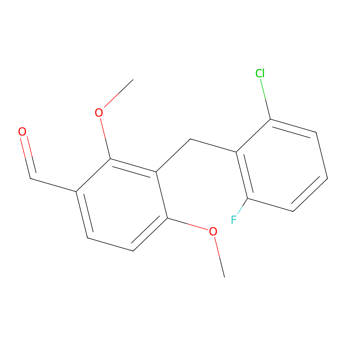 3-[(2-Chloro-6-fluorophenyl)methyl]-2,4-dimethoxybenzaldehyde molecular structure, CAS 338393-86-5