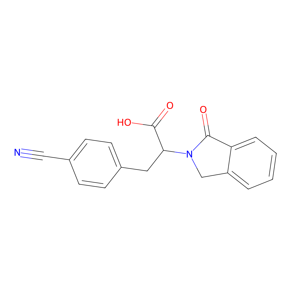 3-(4-cyanophenyl)-2-(1-oxo-1,3-dihydro-2H-isoindol-2-yl)propanoic acid molecular structure, CAS 338393-91-2