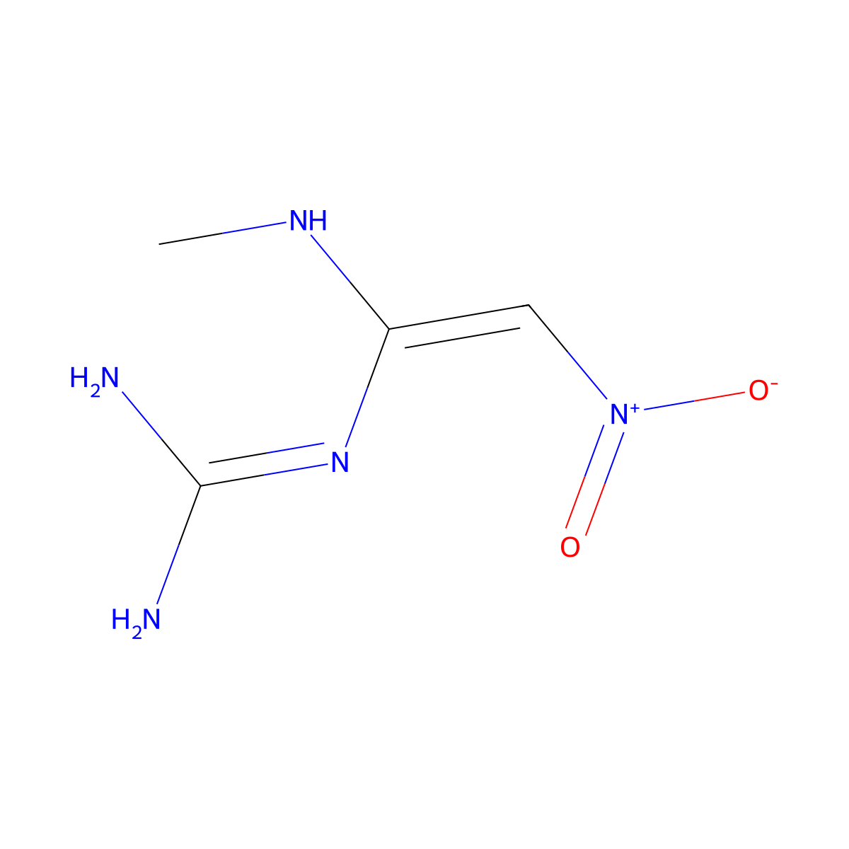 N-[1-(methylamino)-2-nitrovinyl]guanidine molecular structure, CAS 338393-93-4