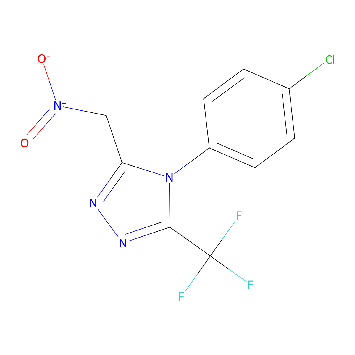 4-(4-chlorophenyl)-3-(nitromethyl)-5-(trifluoromethyl)-4H-1,2,4-triazole molecular structure, CAS 338394-01-7