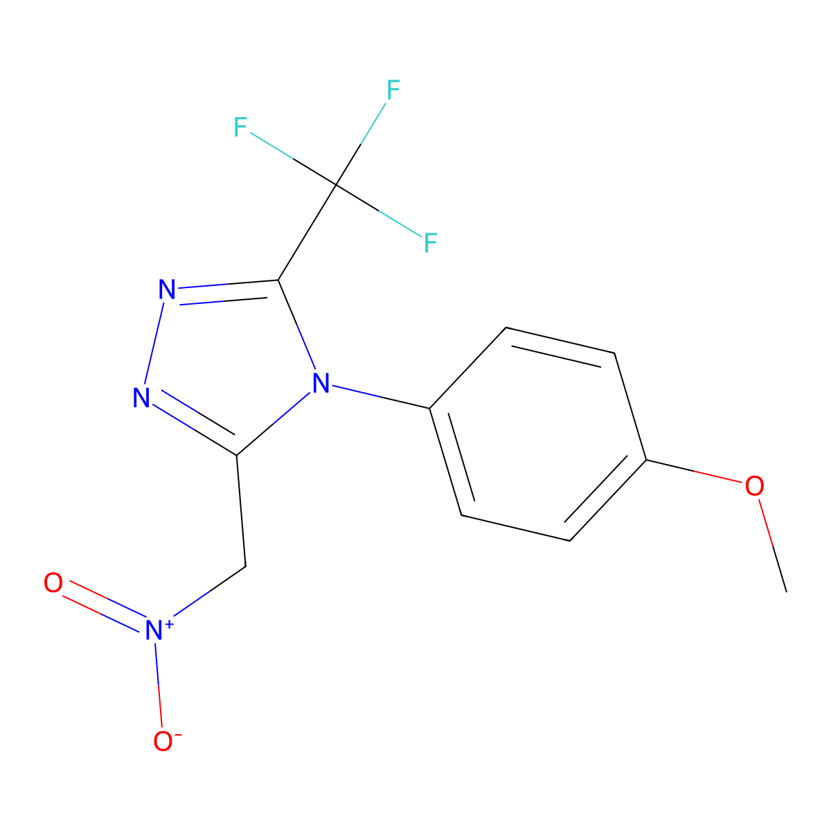 4-(4-methoxyphenyl)-3-(nitromethyl)-5-(trifluoromethyl)-4H-1,2,4-triazole molecular structure, CAS 338394-03-9