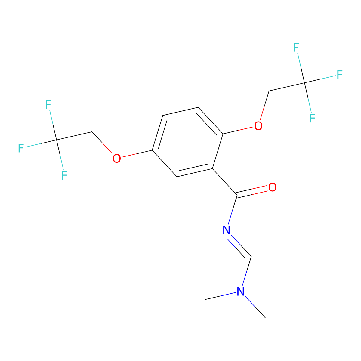 N-[(dimethylamino)methylene]-2,5-bis(2,2,2-trifluoroethoxy)benzenecarboxamide molecular structure, CAS 338394-05-1