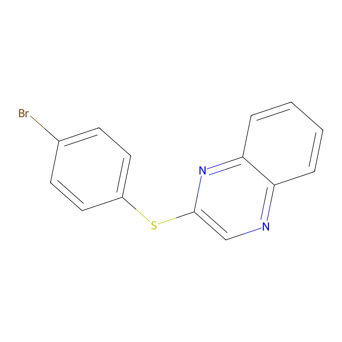 2-[(4-Bromophenyl)sulfanyl]quinoxaline molecular structure, CAS 338394-51-7