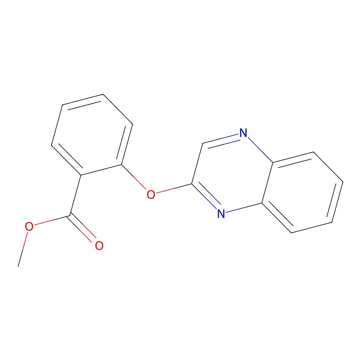 Methyl 2-(2-quinoxalinyloxy)benzenecarboxylate molecular structure, CAS 338394-68-6