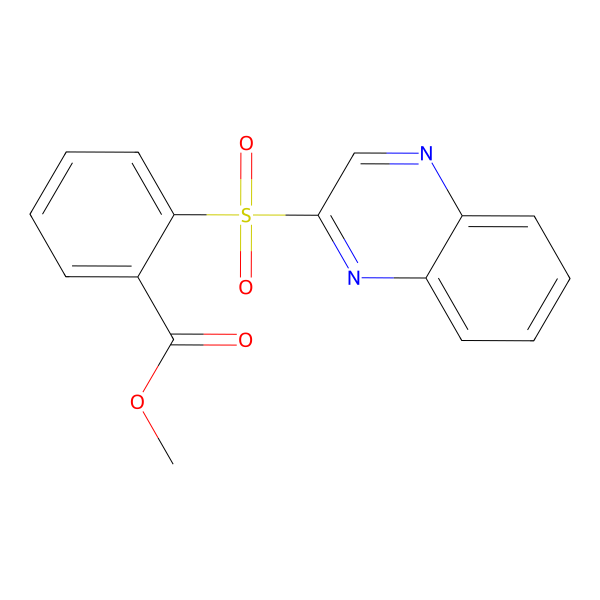 Methyl 2-(2-quinoxalinylsulfonyl)benzenecarboxylate molecular structure, CAS 338394-71-1