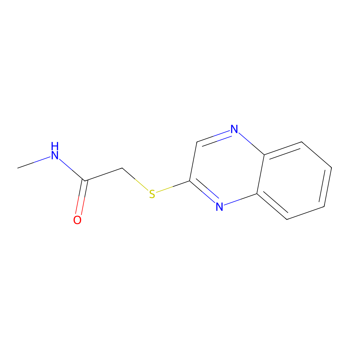 N-methyl-2-(2-quinoxalinylsulfanyl)acetamide molecular structure, CAS 338394-75-5