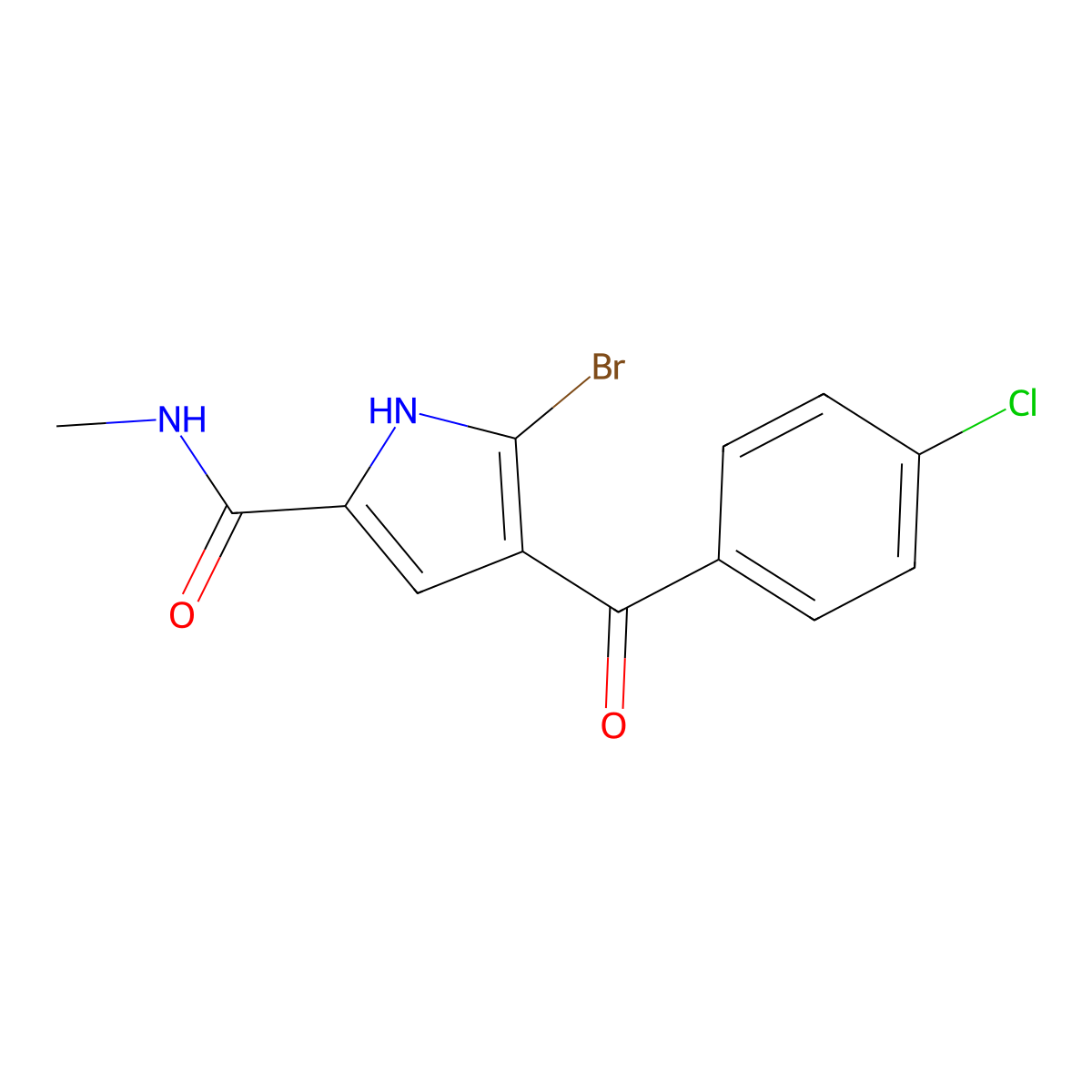 5-bromo-4-(4-chlorobenzoyl)-N-methyl-1H-pyrrole-2-carboxamide molecular structure, CAS 338394-77-7