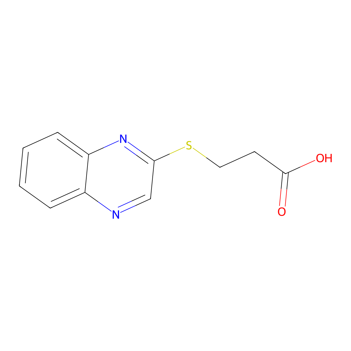3-(2-Quinoxalinylthio)propanoic acid molecular structure, CAS 338394-79-9