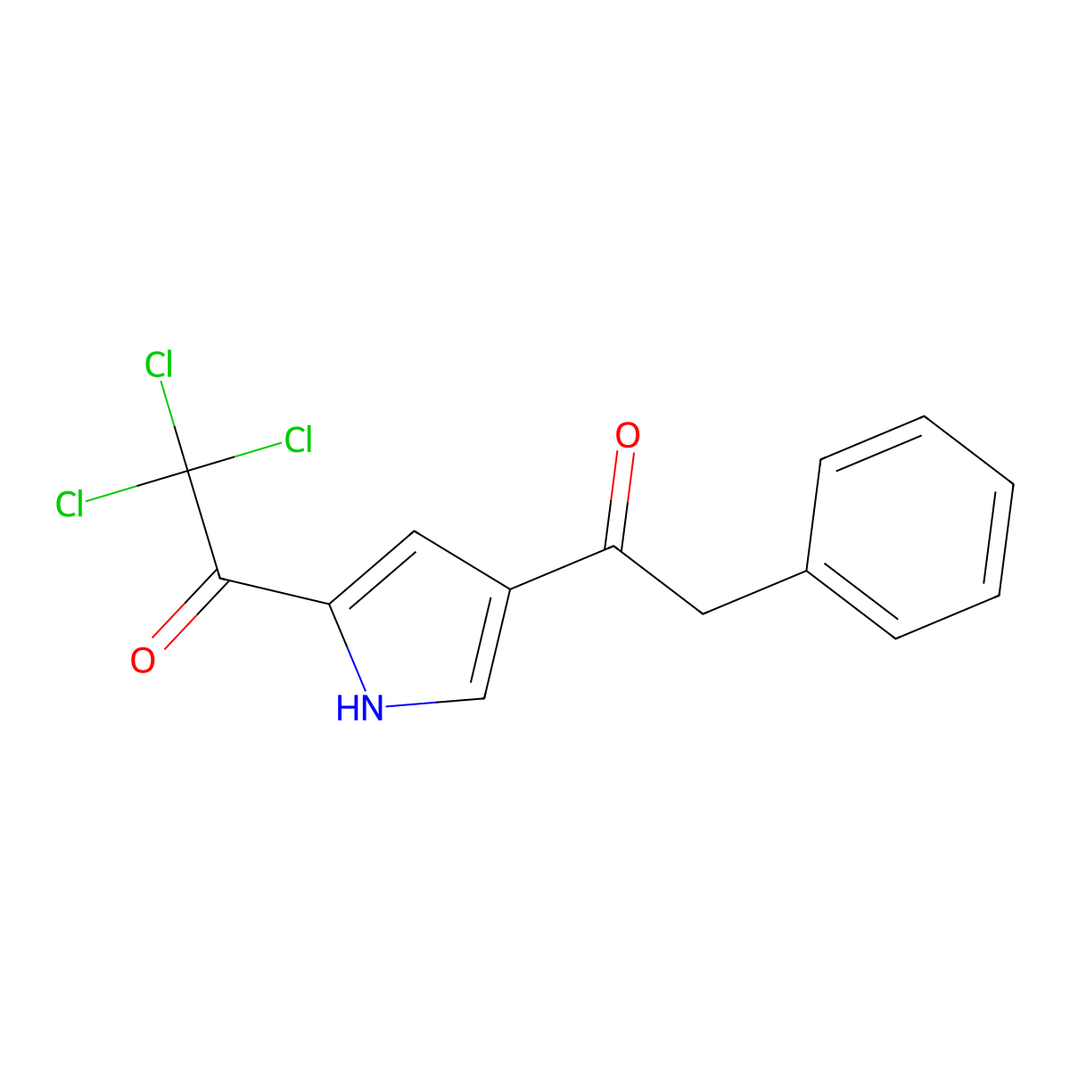 2,2,2-trichloro-1-[4-(2-phenylacetyl)-1H-pyrrol-2-yl]-1-ethanone molecular structure, CAS 338394-85-7