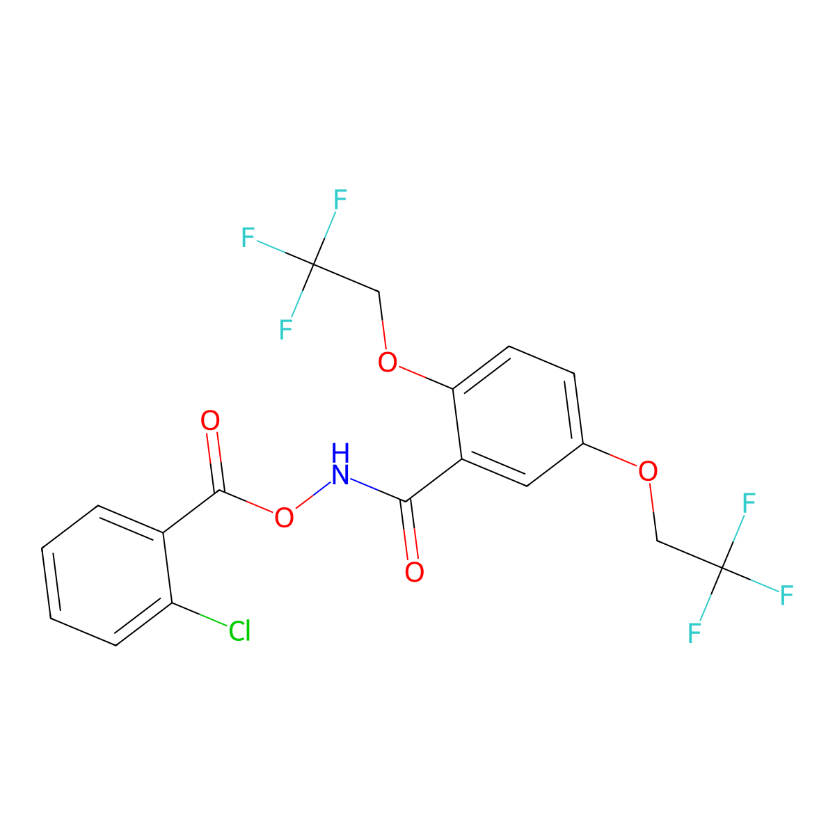 [[2,5-Bis(2,2,2-trifluoroethoxy)benzoyl]amino] 2-chlorobenzoate molecular structure, CAS 338394-88-0