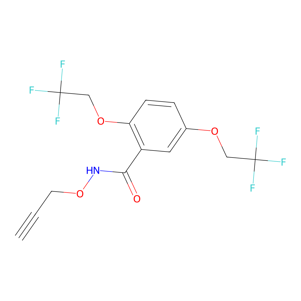 N-(2-propynyloxy)-2,5-bis(2,2,2-trifluoroethoxy)benzenecarboxamide molecular structure, CAS 338395-00-9