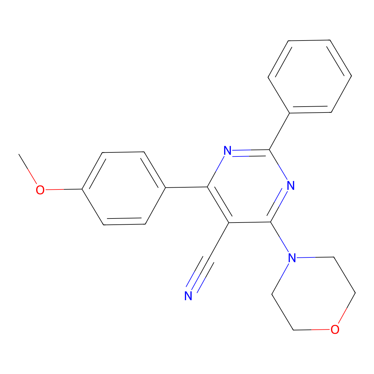 4-(4-Methoxyphenyl)-6-morpholino-2-phenyl-5-pyrimidinecarbonitrile molecular structure, CAS 338395-06-5