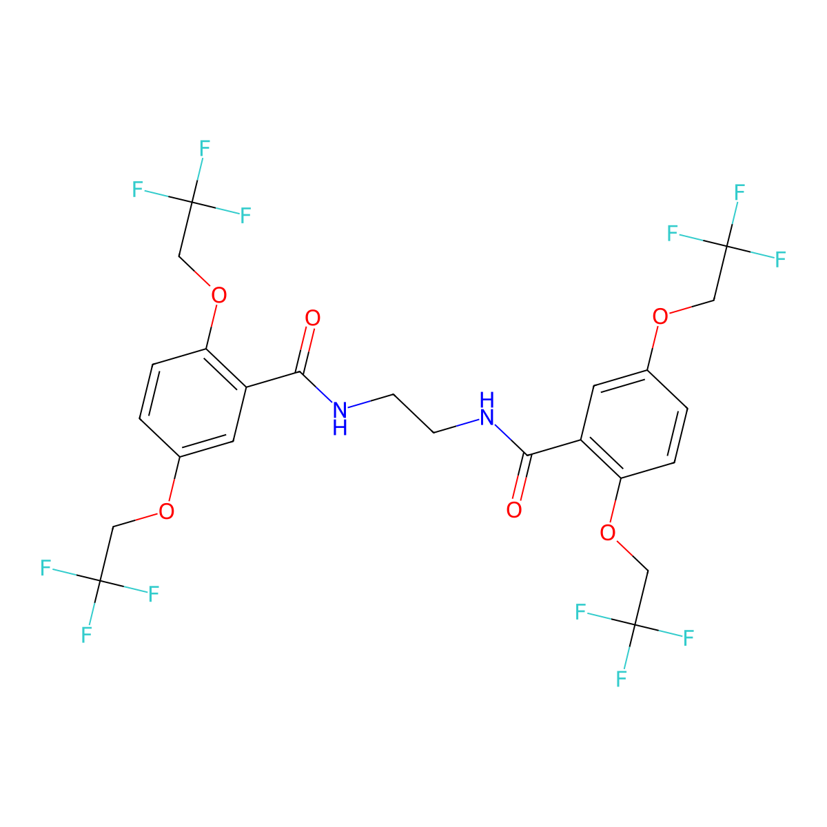 N-(2-{[2,5-bis(2,2,2-trifluoroethoxy)benzoyl]amino}ethyl)-2,5-bis(2,2,2-trifluoroethoxy)benzenecarboxamide molecular structure, CAS 338395-40-7