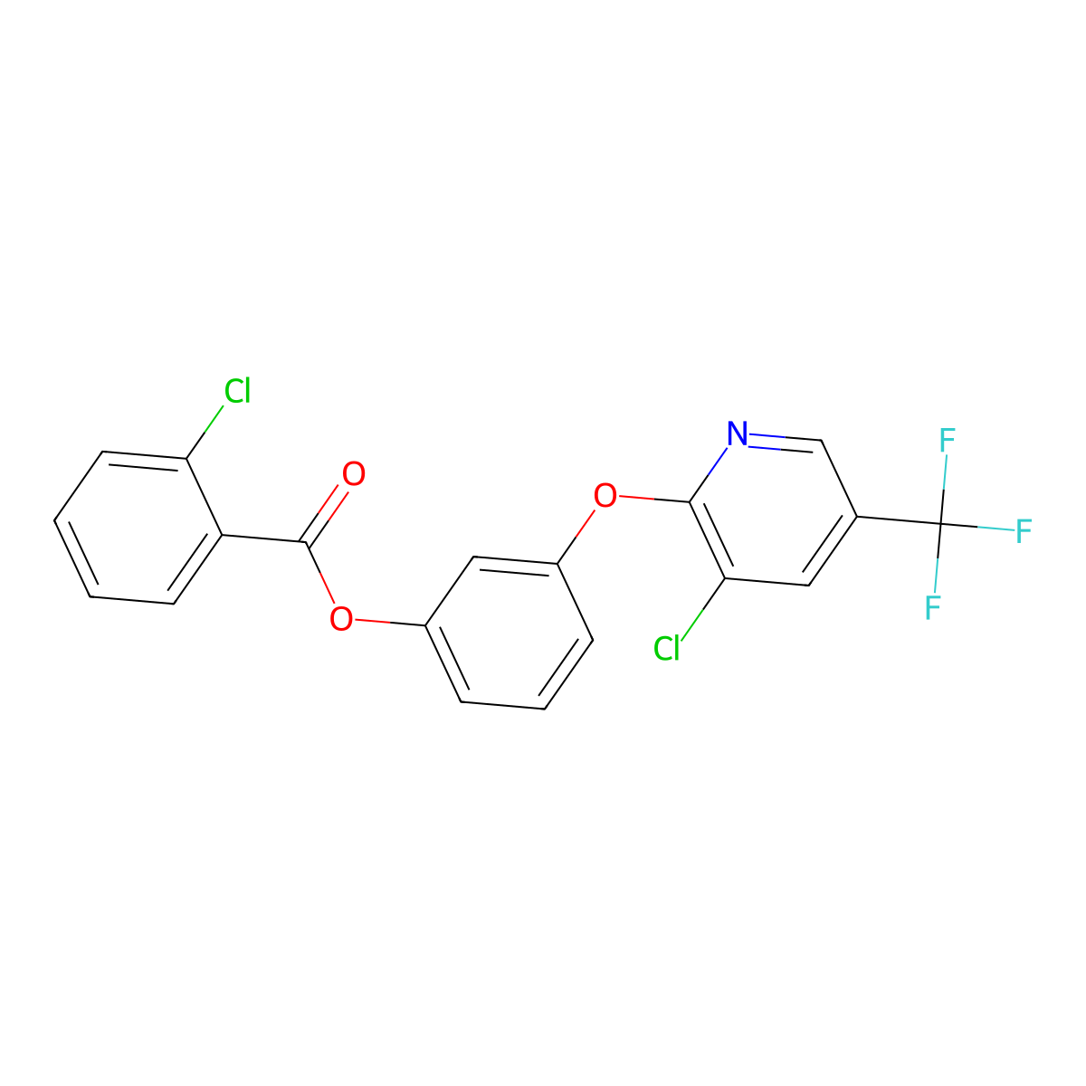 [3-[3-Chloro-5-(trifluoromethyl)pyridin-2-yl]oxyphenyl] 2-chlorobenzoate molecular structure, CAS 338395-48-5