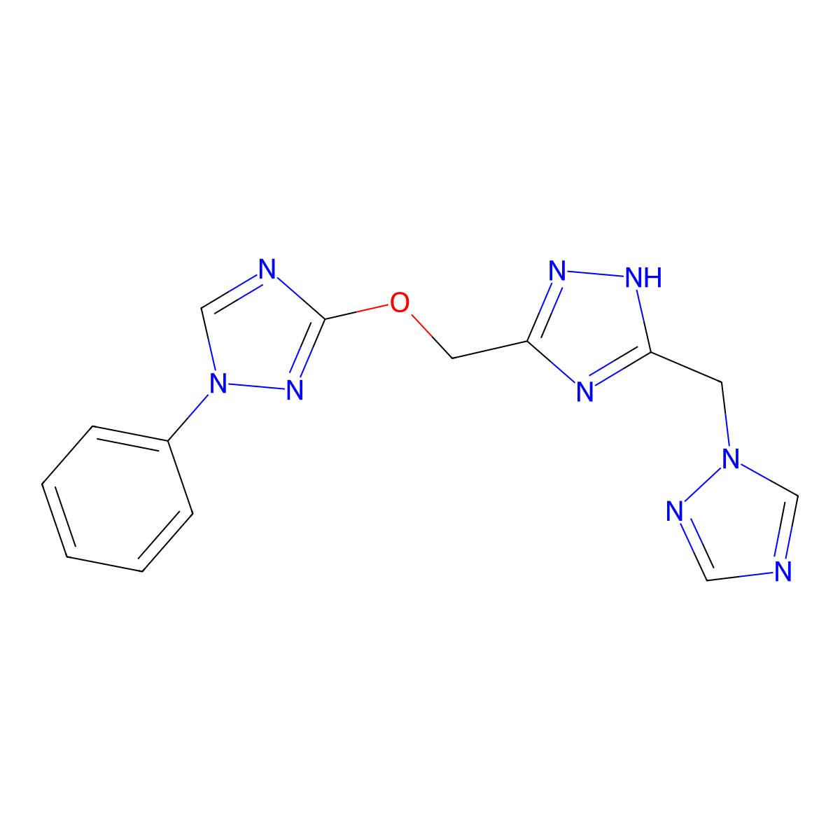 1-phenyl-3-{[5-(1H-1,2,4-triazol-1-ylmethyl)-1H-1,2,4-triazol-3-yl]methoxy}-1H-1,2,4-triazole molecular structure, CAS 338395-52-1