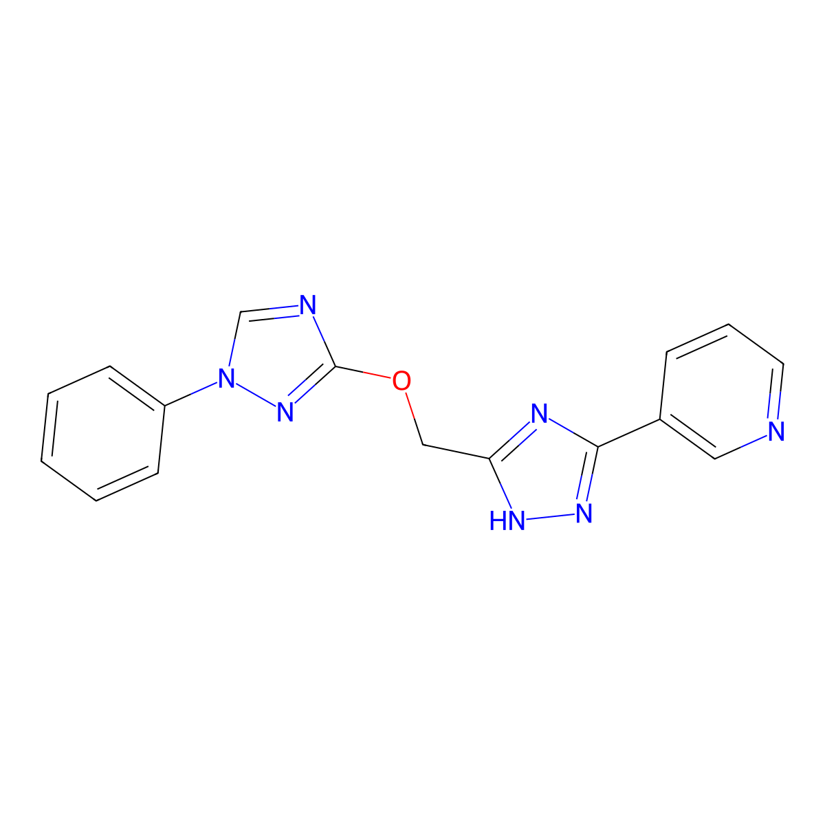 3-[5-[(1-phenyl-1,2,4-triazol-3-yl)oxymethyl]-1H-1,2,4-triazol-3-yl]pyridine molecular structure, CAS 338395-54-3
