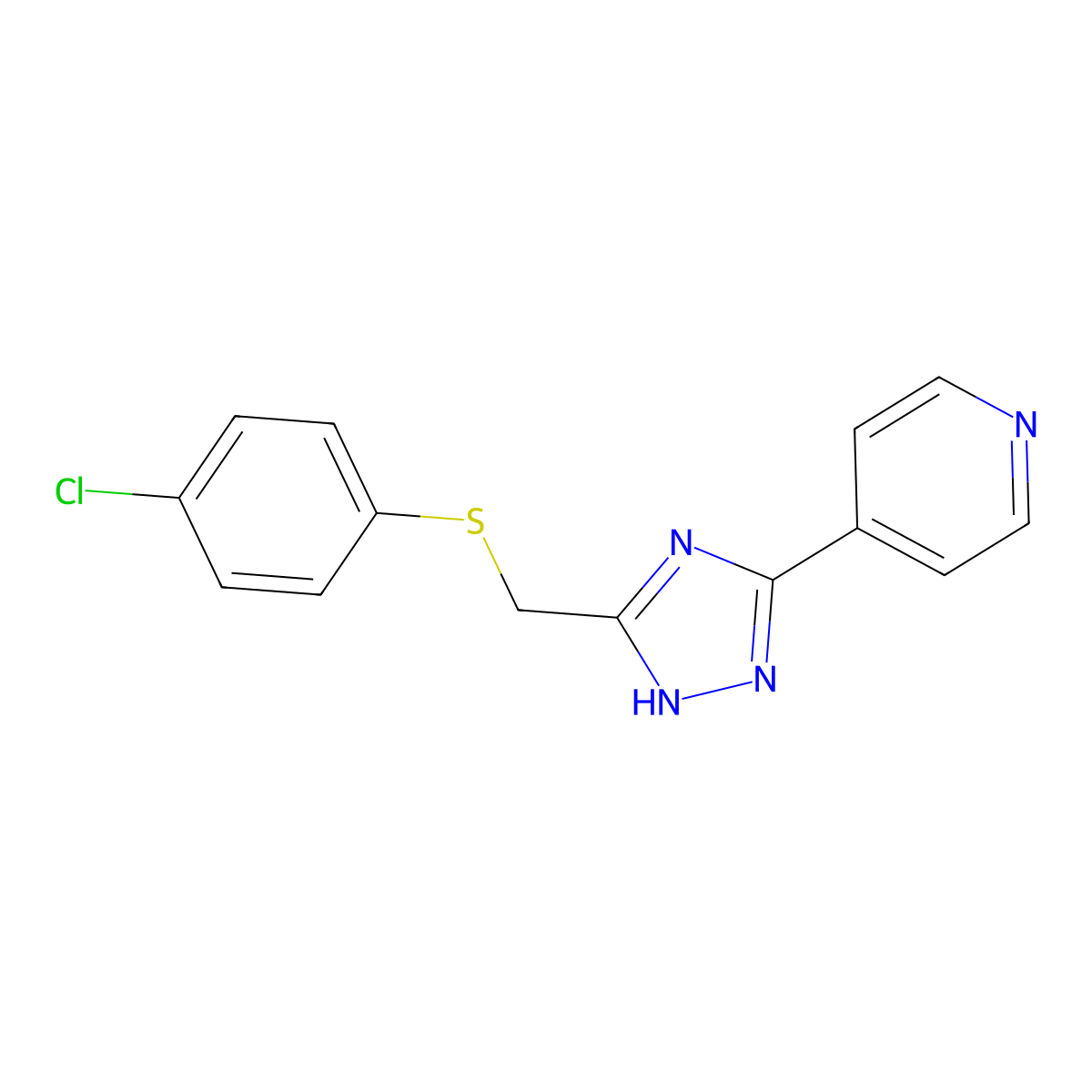 4-(3-{[(4-chlorophenyl)sulfanyl]methyl}-1H-1,2,4-triazol-5-yl)pyridine molecular structure, CAS 338395-69-0