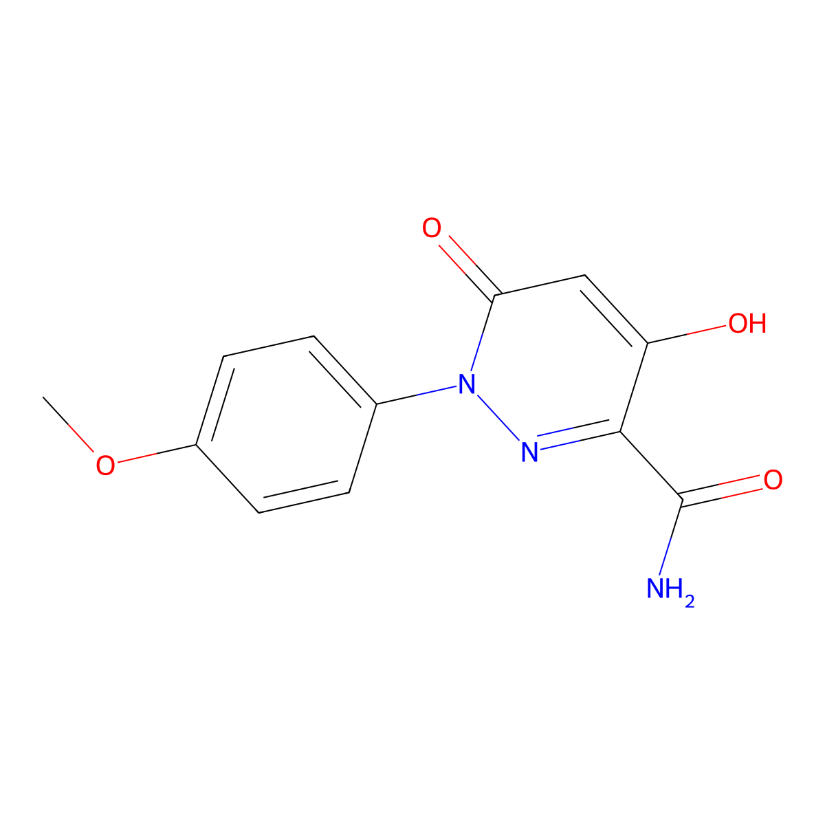 4-Hydroxy-1-(4-methoxyphenyl)-6-oxo-1,6-dihydro-3-pyridazinecarboxamide molecular structure, CAS 338395-76-9