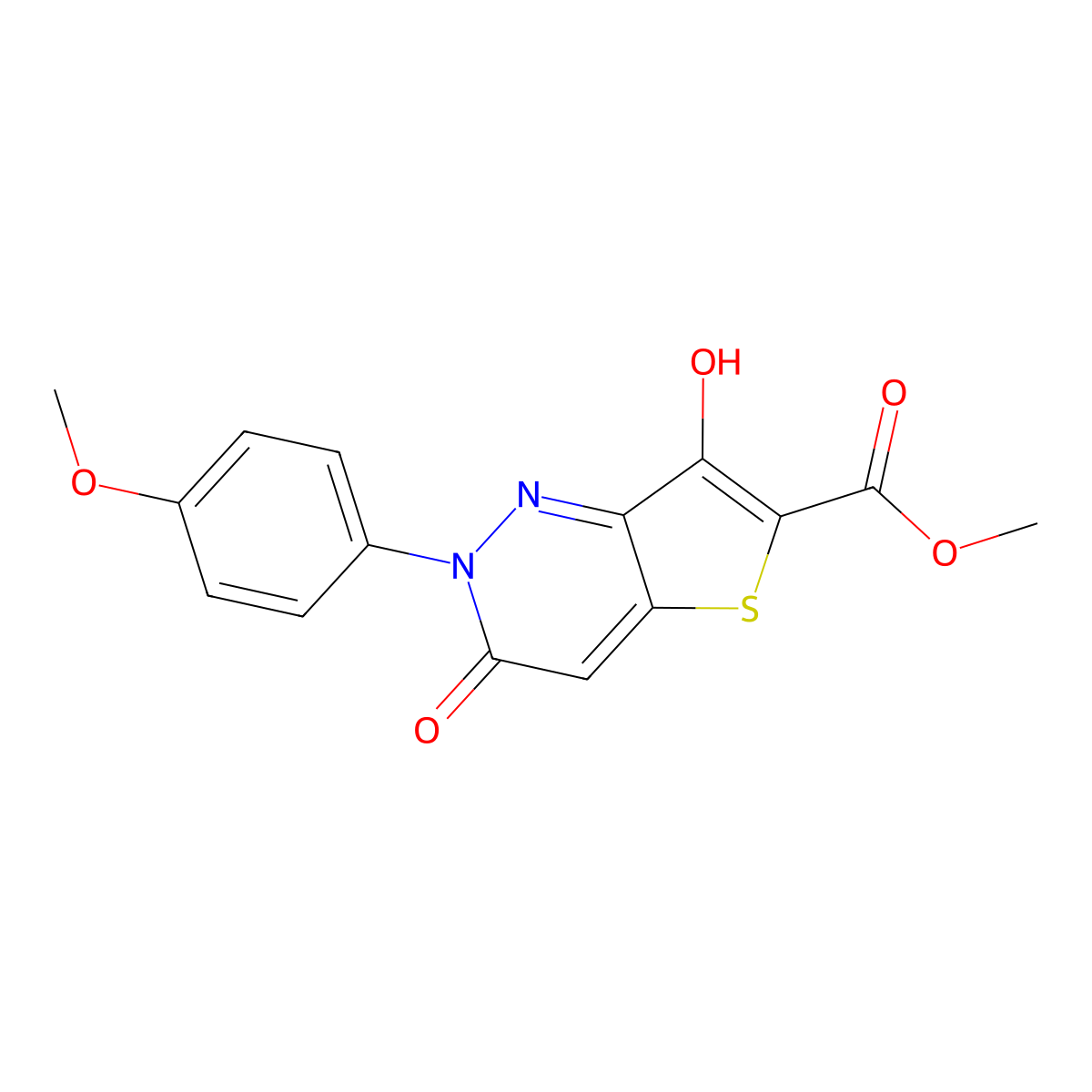 Methyl 7-hydroxy-2-(4-methoxyphenyl)-3-oxo-2,3-dihydrothieno[3,2-c]pyridazine-6-carboxylate molecular structure, CAS 338395-83-8