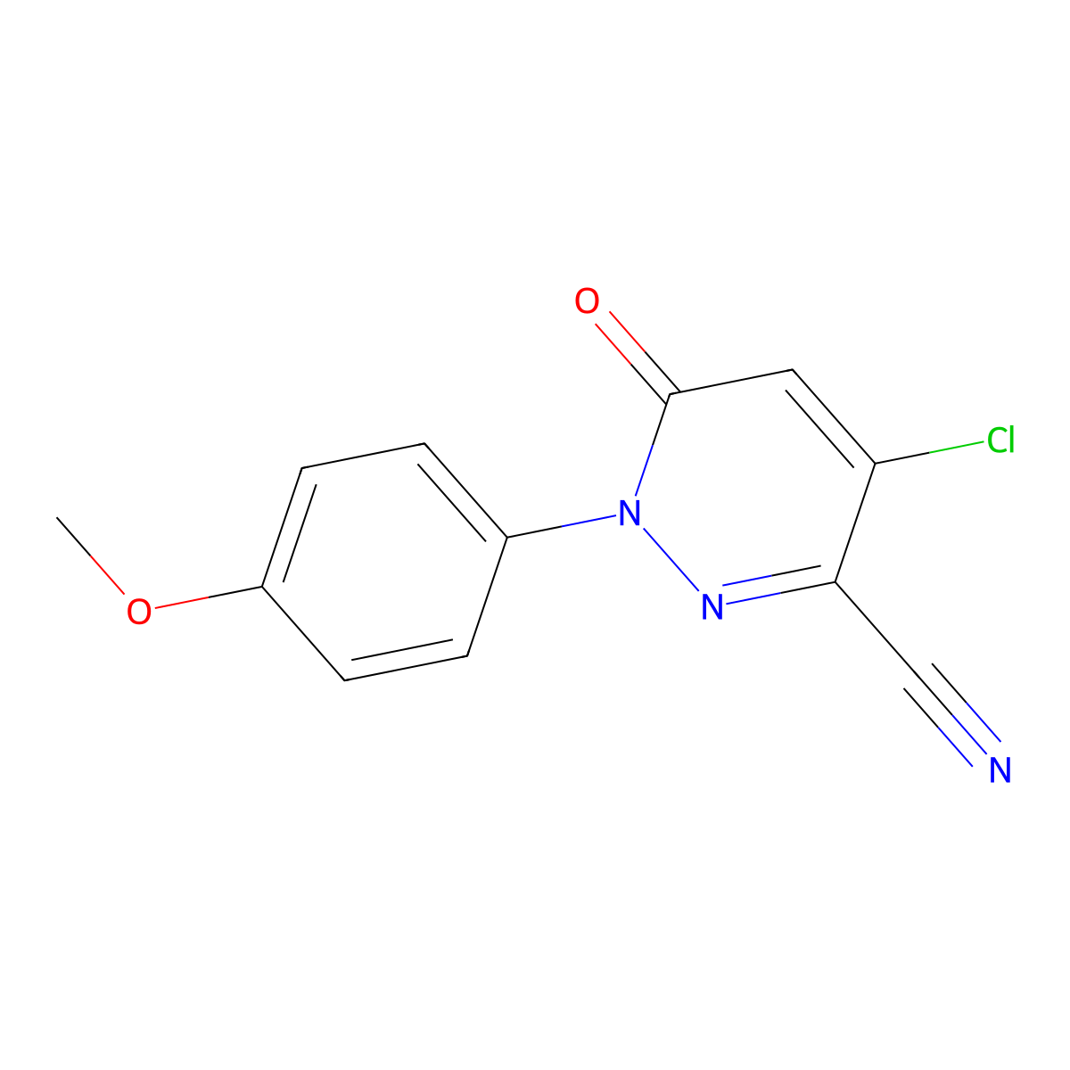 4-Chloro-1-(4-methoxyphenyl)-6-oxo-1,6-dihydro-3-pyridazinecarbonitrile molecular structure, CAS 338395-88-3