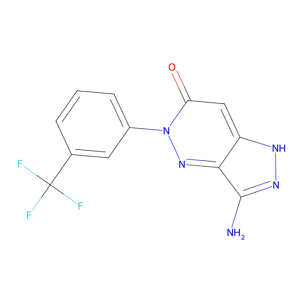 3-amino-5-[3-(trifluoromethyl)phenyl]-1,5-dihydro-6H-pyrazolo[4,3-c]pyridazin-6-one molecular structure, CAS 338395-89-4