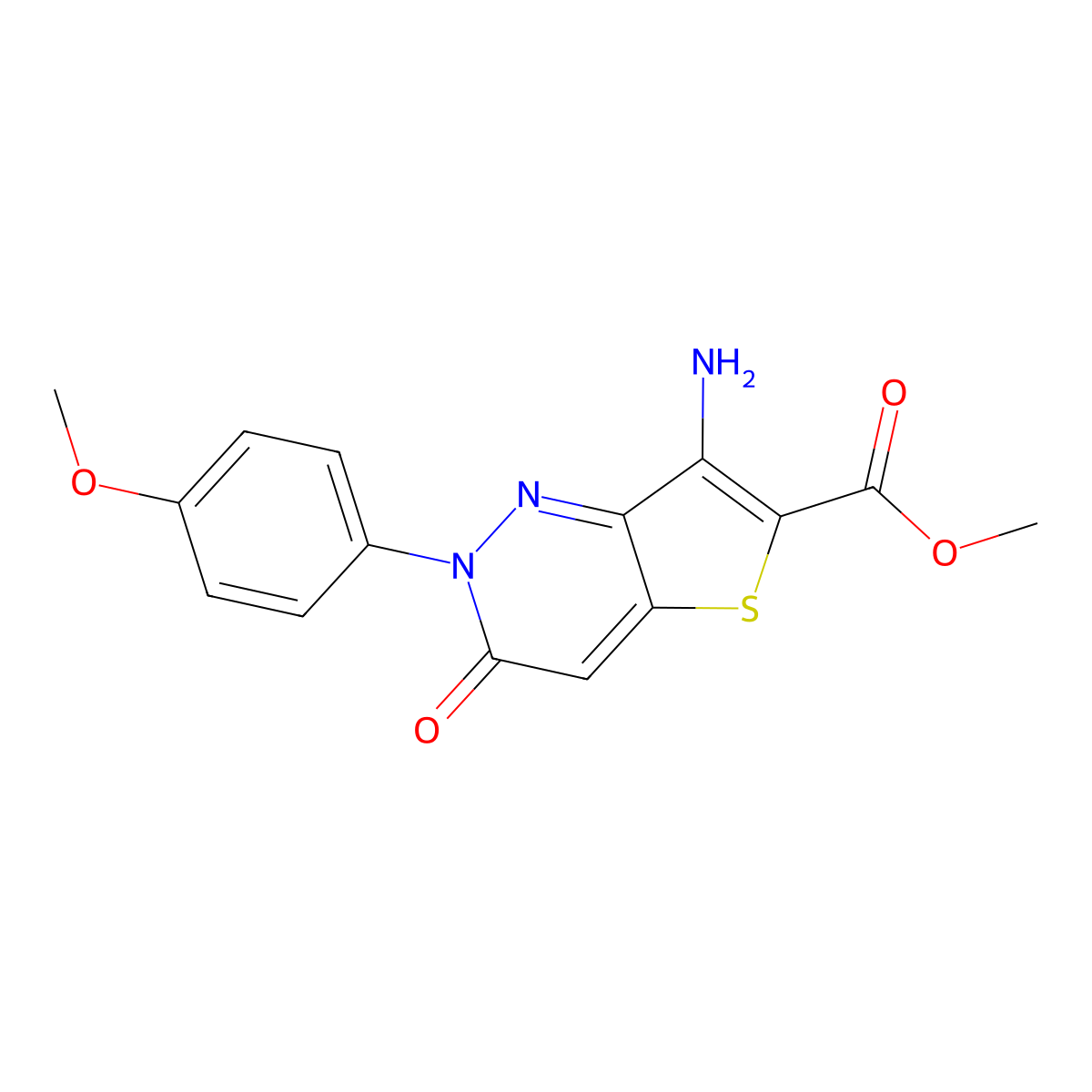 Methyl 7-amino-2-(4-methoxyphenyl)-3-oxo-2,3-dihydrothieno[3,2-c]pyridazine-6-carboxylate molecular structure, CAS 338395-94-1