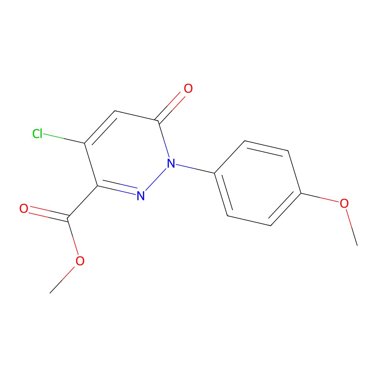 Methyl 4-chloro-1-(4-methoxyphenyl)-6-oxo-1,6-dihydro-3-pyridazinecarboxylate molecular structure, CAS 338395-95-2