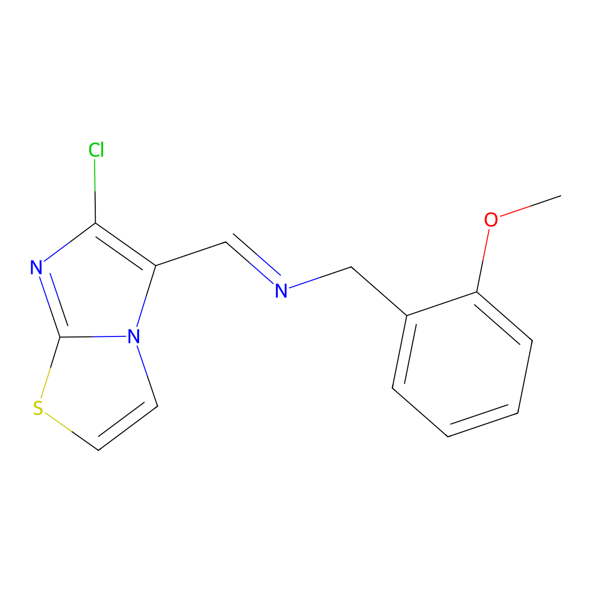 N-[(6-chloroimidazo[2,1-b][1,3]thiazol-5-yl)methylene](2-methoxyphenyl)methanamine molecular structure, CAS 338396-10-4