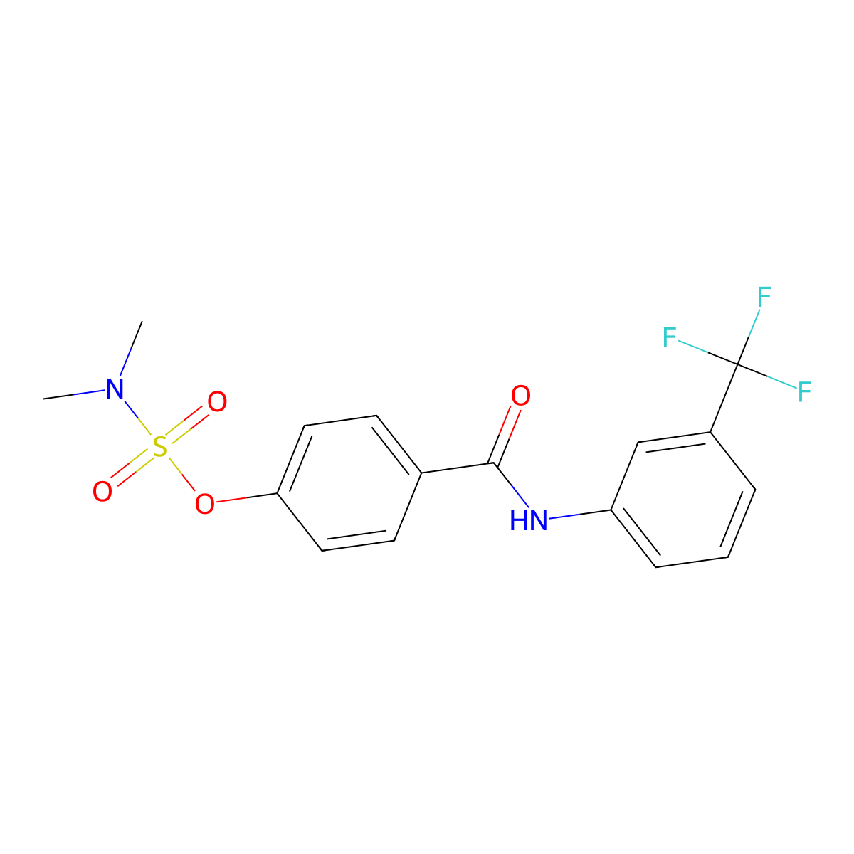 [4-[[3-(trifluoromethyl)phenyl]carbamoyl]phenyl] N,N-dimethylsulfamate molecular structure, CAS 338396-16-0