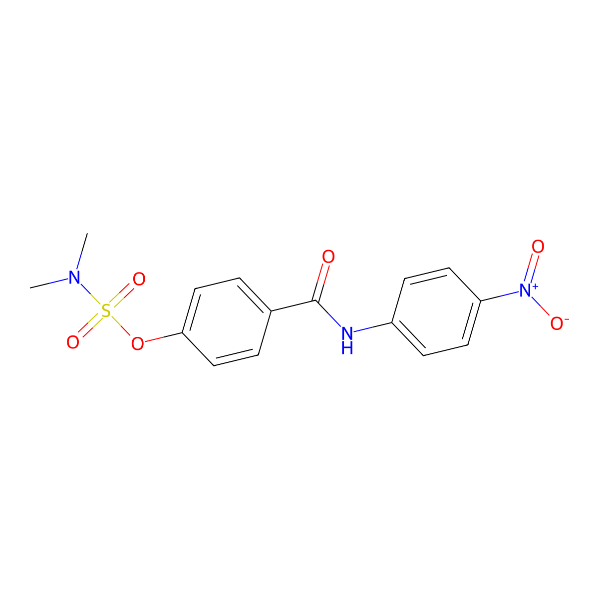 N,N-dimethyl{4-[(4-nitroanilino)carbonyl]phenyl}sulfamate molecular structure, CAS 338396-17-1