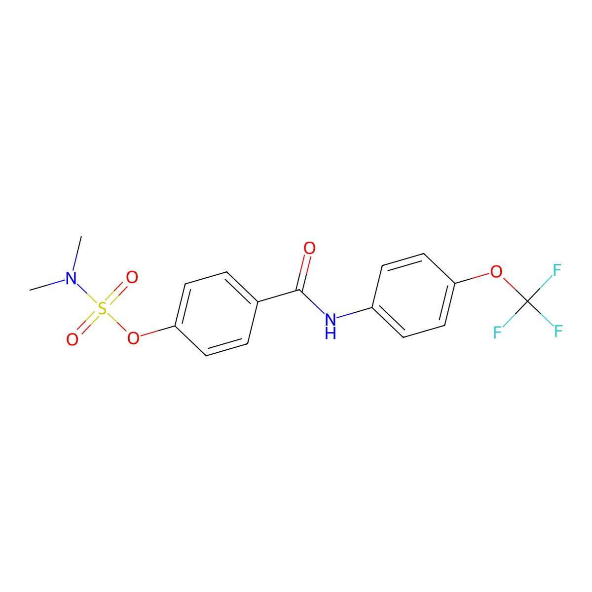 [4-[[4-(trifluoromethoxy)phenyl]carbamoyl]phenyl] N,N-dimethylsulfamate molecular structure, CAS 338396-20-6