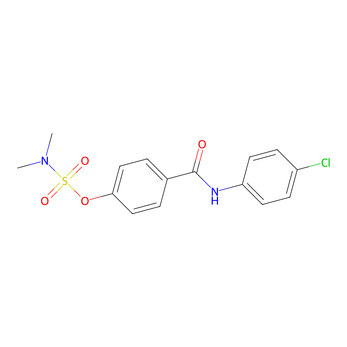 4-[(4-chloroanilino)carbonyl]phenyl-N,N-dimethylsulfamate molecular structure, CAS 338396-21-7